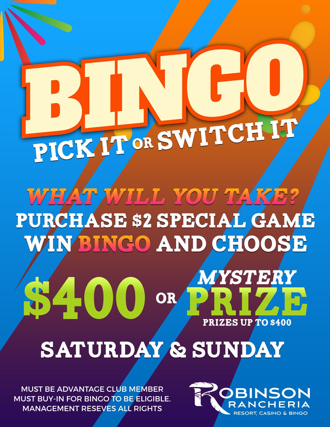 Robinson rancheria casino bingo