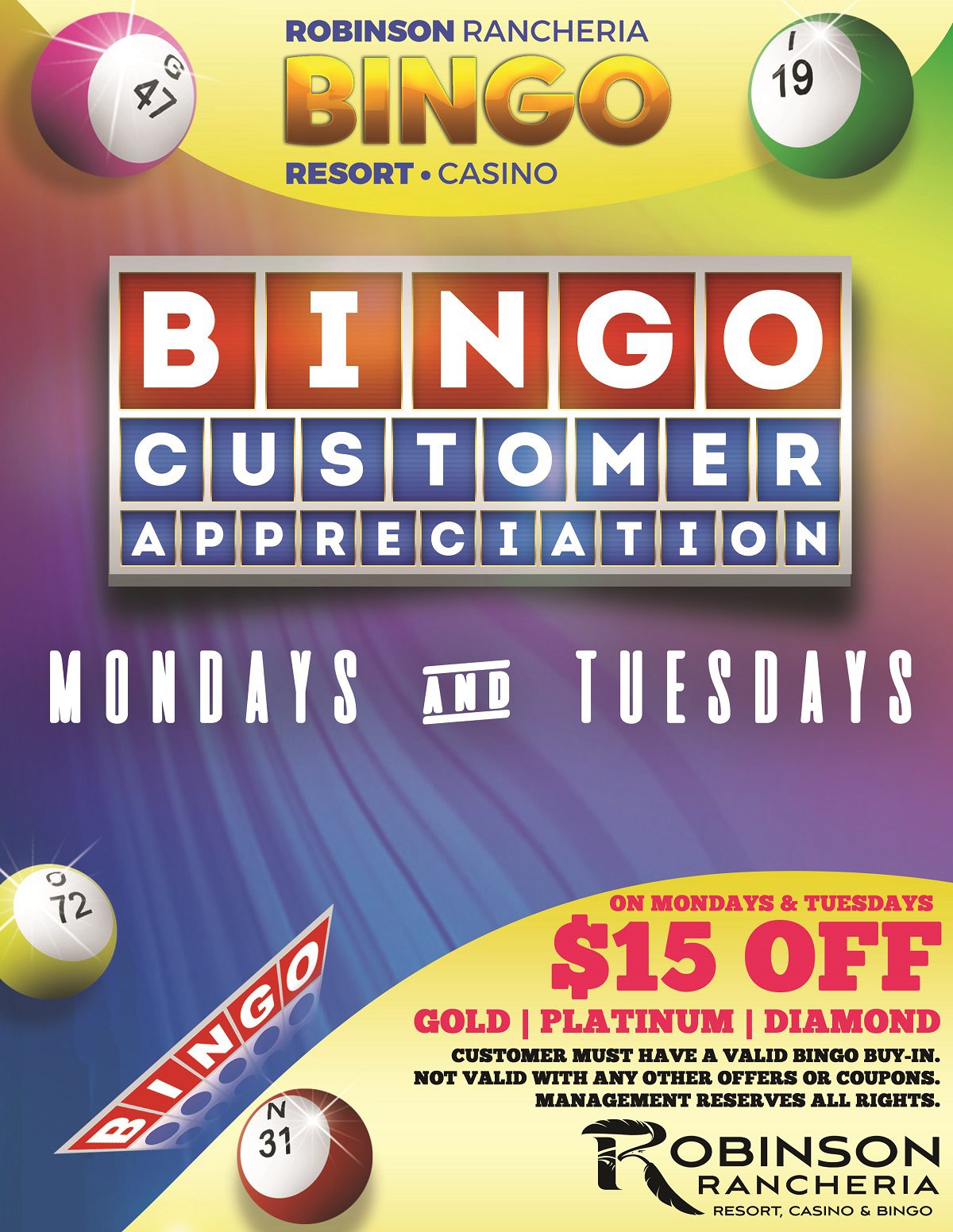 Robinson rancheria casino bingo